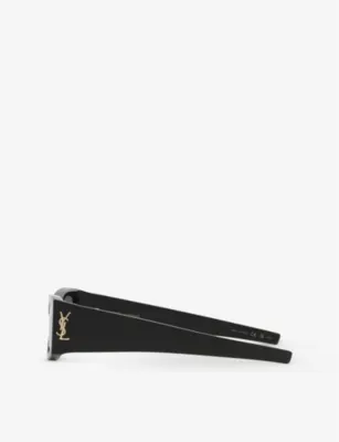 SAINT LAURENT SL M140 rectangular-frame acetate sunglasses in BLACK, additional product view 3