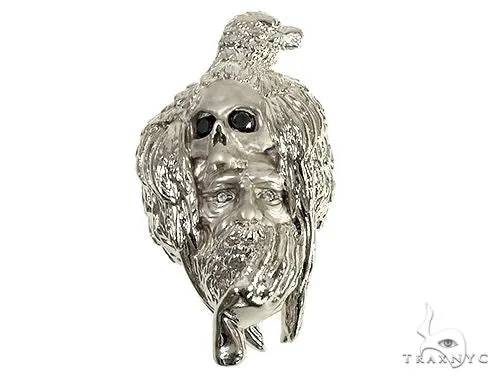 MARYAM - For Him SILVER .925 Silver Diamond Crow Skull Face Pendant 66459 – Pendant