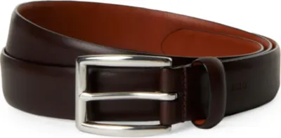 POLO RALPH LAUREN Harness embossed-logo leather dress belt - BLACK - 36 detail 2