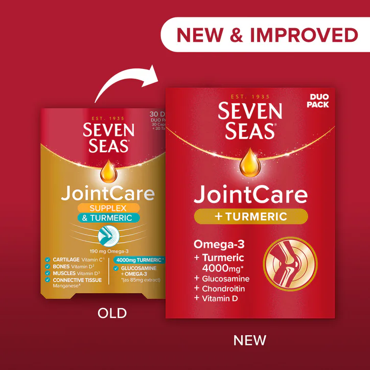 Seven Seas Jointcare Turmeric With Glucosamine, Omega-3 And Turmeric 30 Day Duo Pack (30+30), additional product view 2