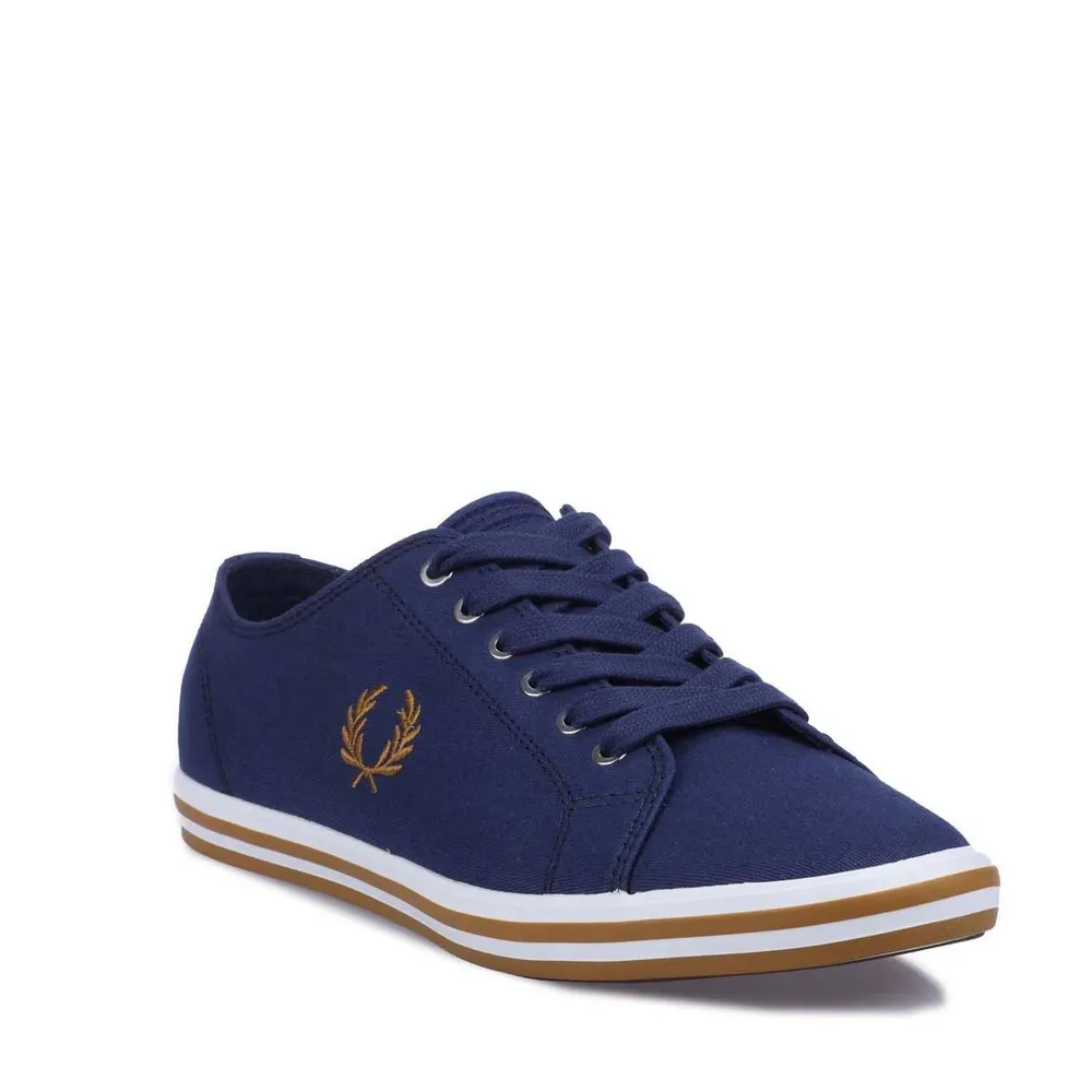 Fred Perry Kingston Twill Trainers in Navy, additional product view 2