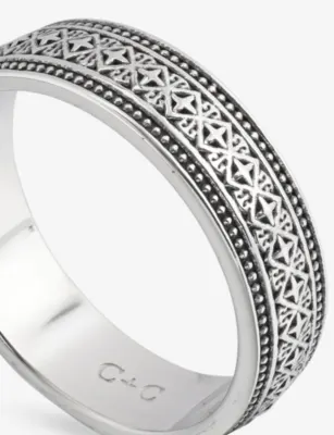 CLOCKS AND COLOURS Sequence Stainless Steel Ring - I detail 3