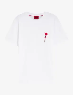 HUGO Branded Rose Cotton-Jersey T-Shirt