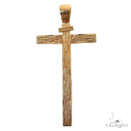 RINA - For Him CUSTOM Custom Made Wood Design Cross Pendant 68485 in Rose Gold – Pendant
