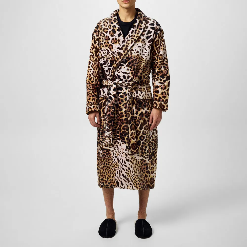 Roberto Cavalli Home RobertoCavalliHome Bravo Leopard Bathrobe in Brown – Clothing