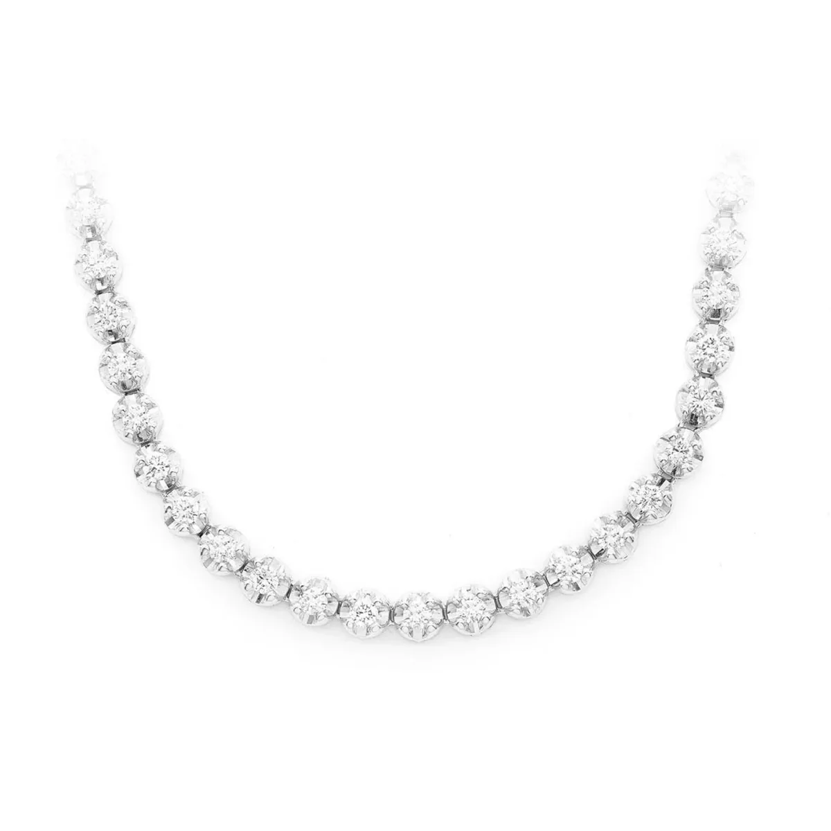 For Him Crown Diamond Tennis Necklace in 2pt / White Gold / 24" – Necklace
