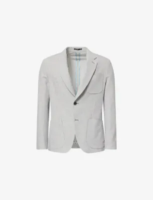 PAUL SMITH Striped Seersucker Cotton Blend Blazer
