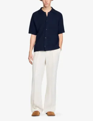 SANDRO Jute Short-Sleeve Woven Shirt detail 2