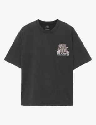 ALLSAINTS Tigress Short-Sleeved Cotton-Jersey T-Shirt - Washed Black detail 2