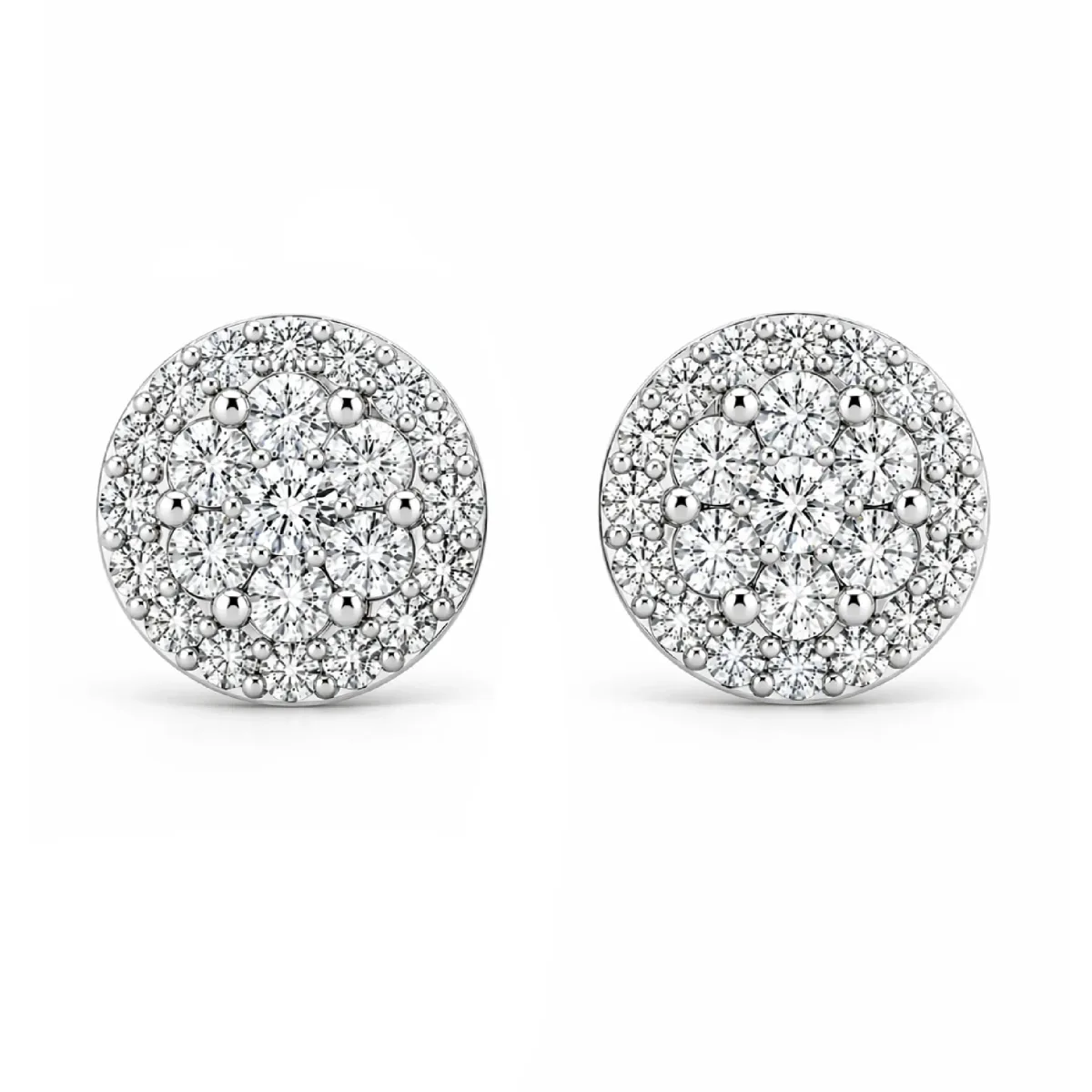 For Him Halo Flower Diamond Studs in 3.00ctw / Rose Gold / Natural Diamond – Earring