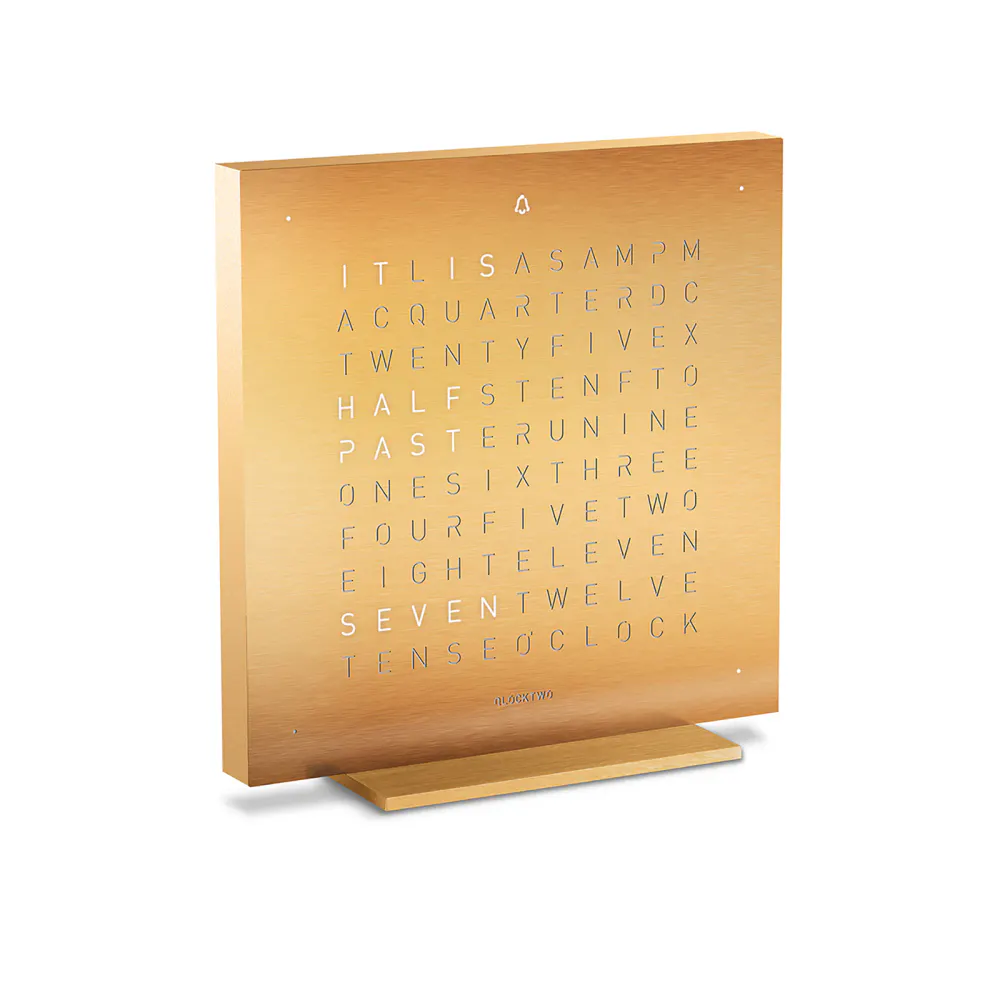 QLOCKTWO TOUCH Creator's Edition Golden Legend Table Clock 13.5cm in Gold, additional product view 2