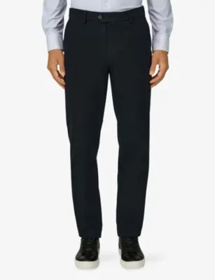 BOGGI MILANO Straight-Leg Regular-Fit Stretch Cotton-Blend Trousers detail 3