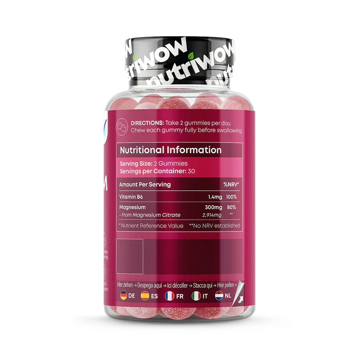 Nutriwow High Strength Magnesium Gummies – 300mg from 2900mg Mag Citrate, 60 Gummies, additional product view 2
