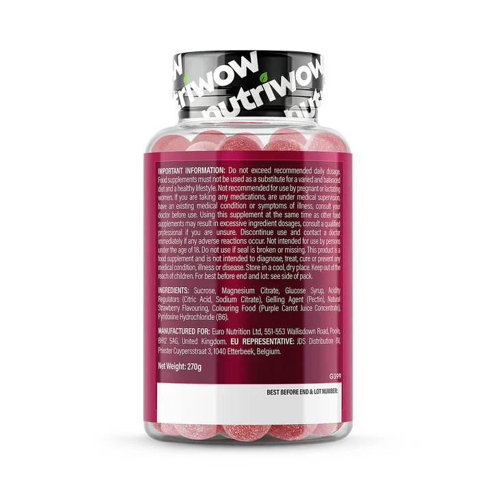 Nutriwow High Strength Magnesium Gummies – 300mg from 2900mg Mag Citrate, 60 Gummies, additional product view 3