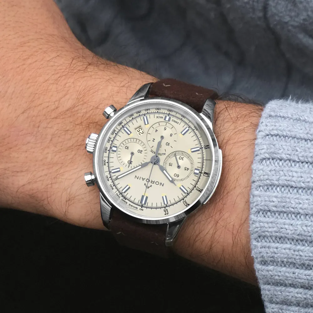 NORQAIN Freedom Chrono Black 43mm in Cream, additional product view 2