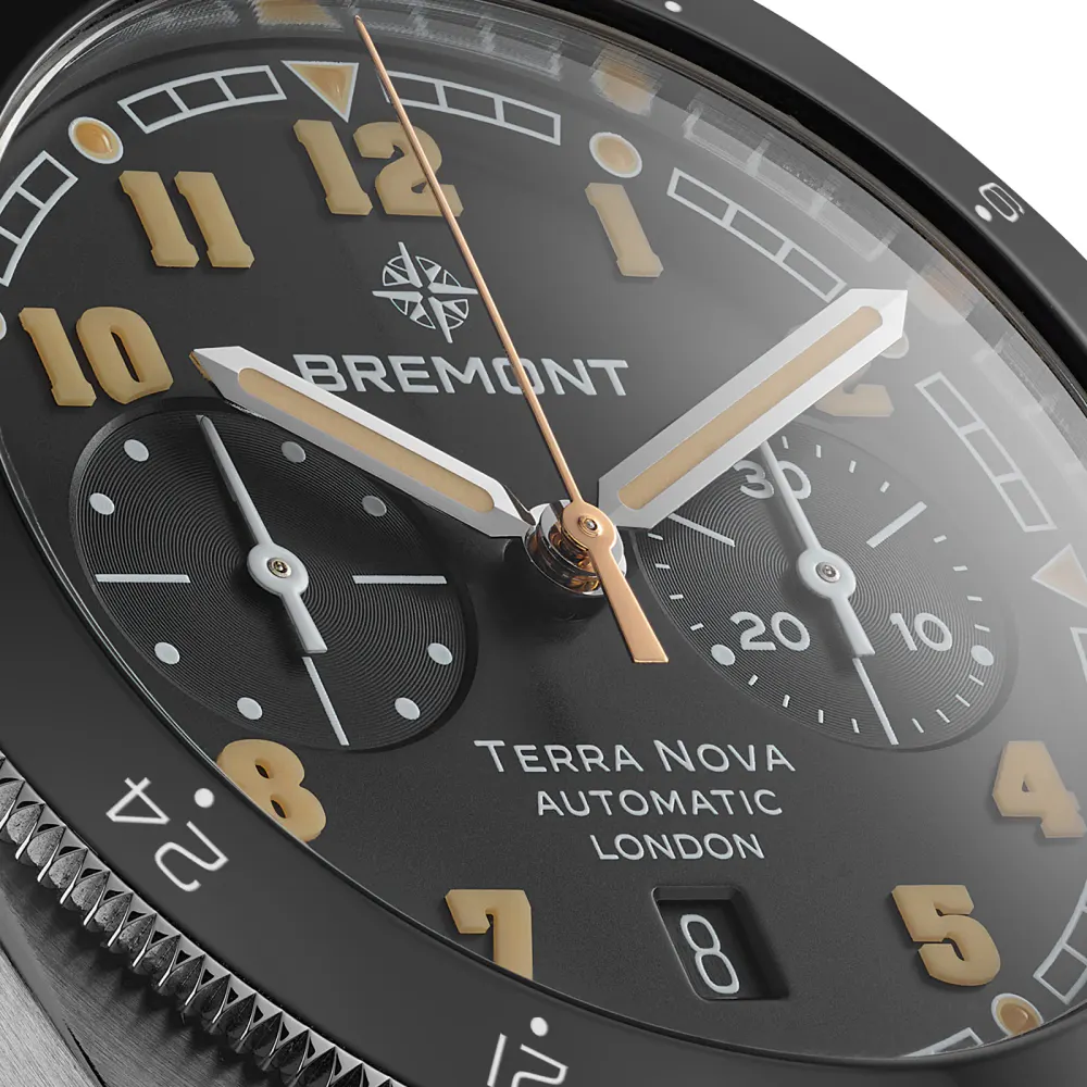 Bremont Terra Nova 42.5mm Chronograph Mens Watch Black in Black, additional product view 3