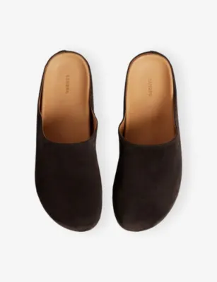 SANDRO Round-Toe Suede Mules - EUR 41 / 7 UK MEN in CHOCOLATE, additional product view 2