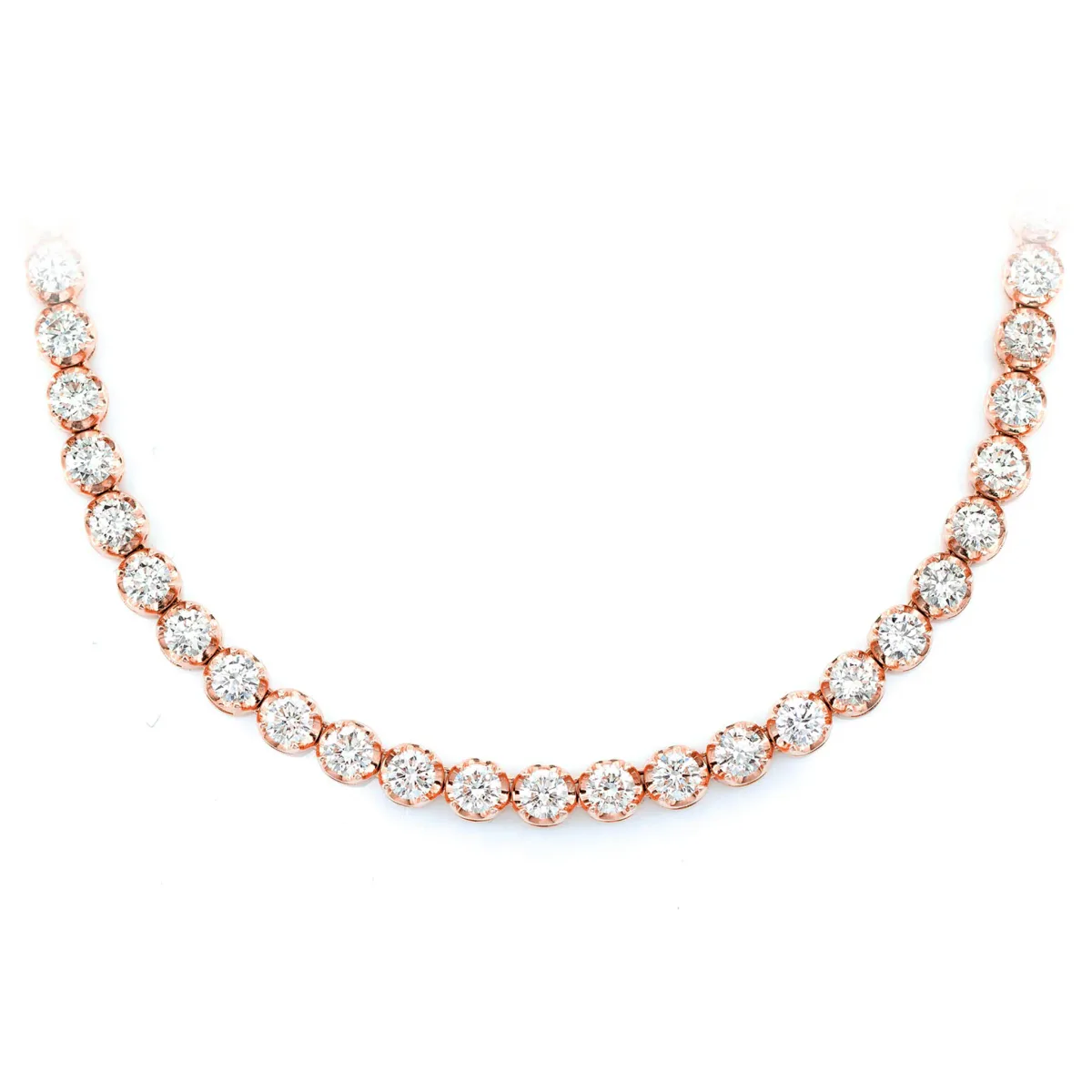 For Him Crown Diamond Tennis Necklace in 16pt / Rose Gold / 24" – Necklace