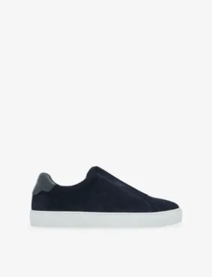REISS Emil Suede Trainers - OLIVE GREEN - EUR 42 / 8 UK MEN in DARK NAVY – Mens | Trainers | Lace up trainers