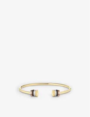 BOUCHERON Quatre Classique PVD-coated 18ct yellow, white and pink gold and 0.23ct brilliant-cut diamond bracelet - 18cm
