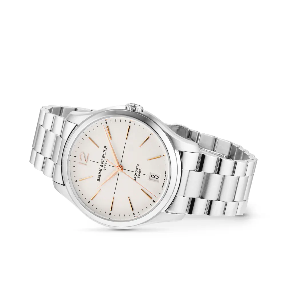 Baume & Mercier Clifton 39mm Mens Watch White in White, additional product view 2
