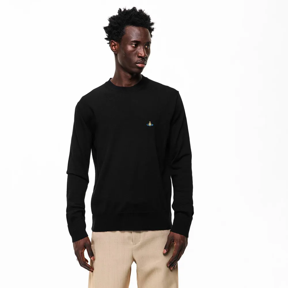 Vivienne Westwood Men's Alex Crew Neck Jumper in Black, additional product view 3