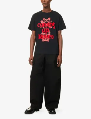 SIMONE ROCHA Coming Up Roses Cotton T-Shirt detail 2