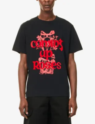 SIMONE ROCHA Coming Up Roses Cotton T-Shirt detail 3
