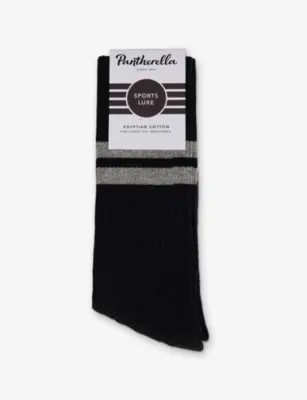 PANTHERELLA Spirit Socks Sports-Lux Cotton-Blend Crew Socks - BLACK