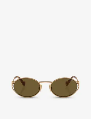 MIU MIU MU 52YS round-frame tinted-lens metal sunglasses