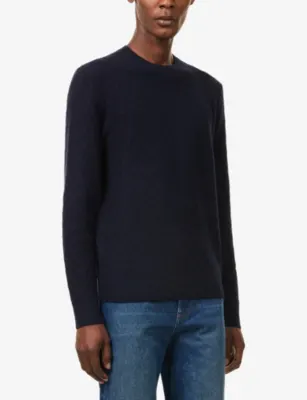 EMPORIO ARMANI Criss-Cross Crew-Neck Cashmere And Wool Blend Jumper detail 3