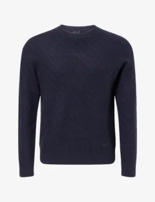 EMPORIO ARMANI Criss-Cross Crew-Neck Cashmere And Wool Blend Jumper