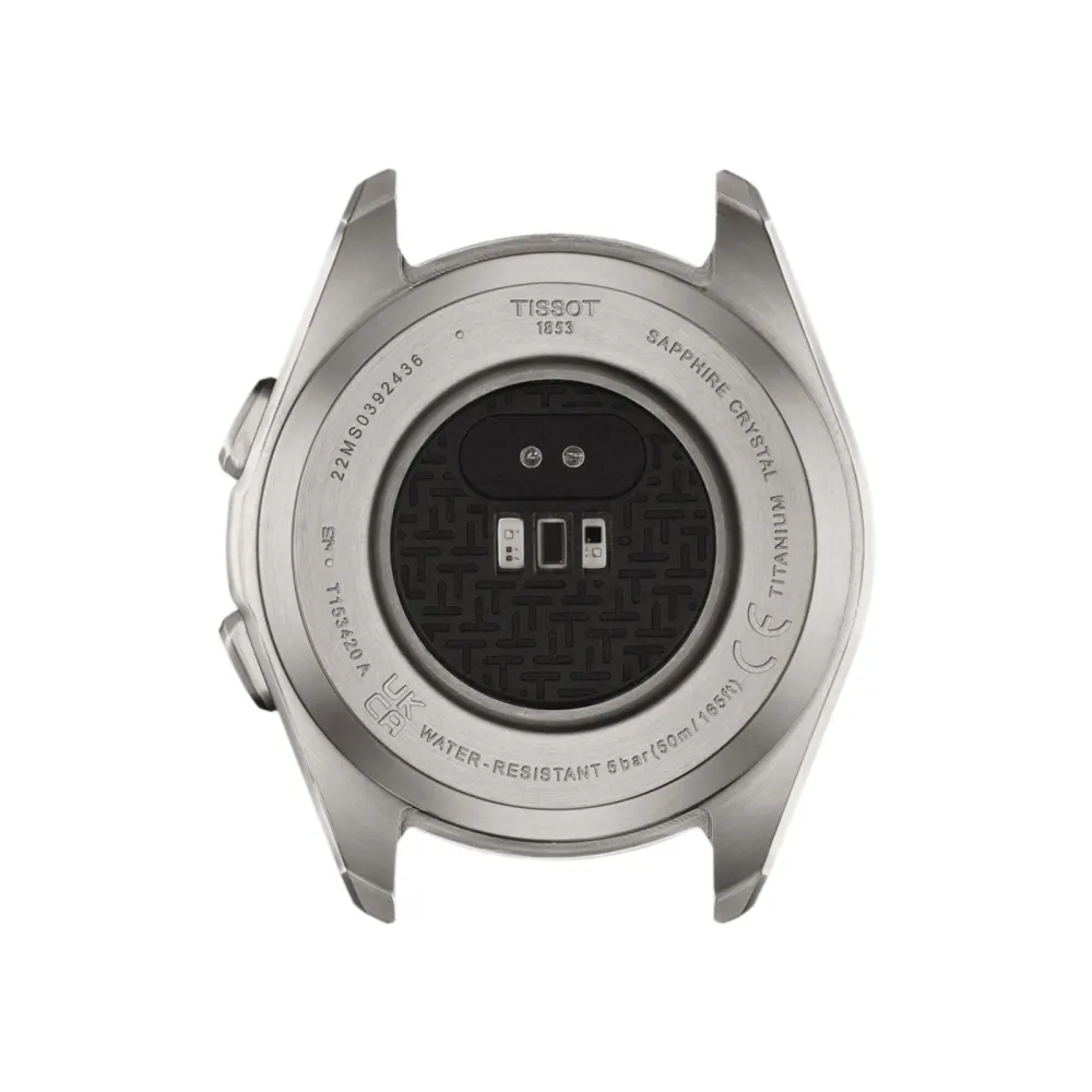 Tissot T-Touch Connect Sport 44mm Unisex Watch Black With Orange Silicone Strap detail 3