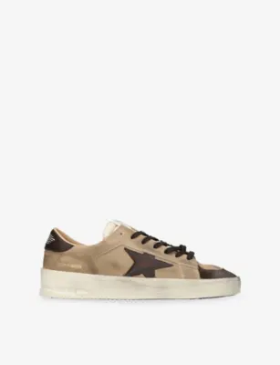 GOLDEN GOOSE Men’s Stardan Suede Trainers - EUR 44 / 10 UK MEN in BEIGE COMB – Mens | Trainers | Lace up trainers