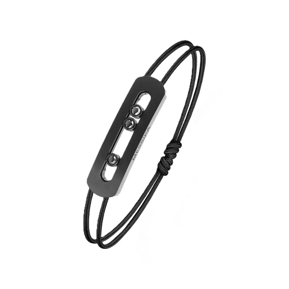 Messika Move Titanium Black 0.24ct Diamond Black Cord Bracelet detail 3