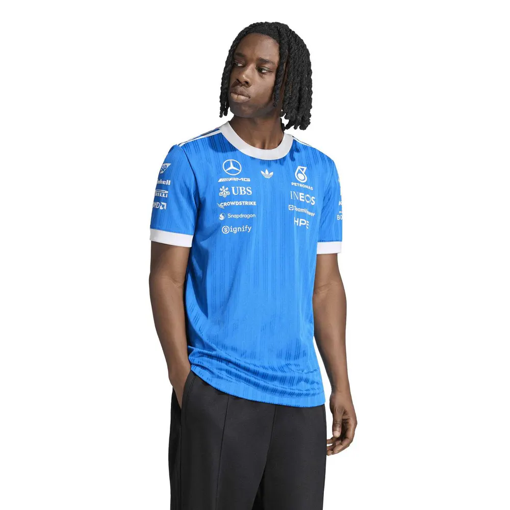 adidas Originals x Mercedes AMG Petronas Formula 1 Team Blue Wonder Driver Jersey detail 2