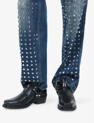 THE KOOPLES Buckle-Embellished Leather Ankle Boots - 5 in BLACK, additional product view 2