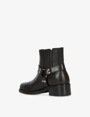 THE KOOPLES Buckle-Embellished Leather Ankle Boots - 5 in BLACK, additional product view 3