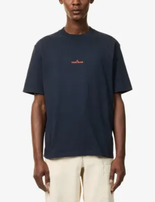 STONE ISLAND Small Central Logo Short-Sleeve Cotton-Jersey T-Shirt detail 3
