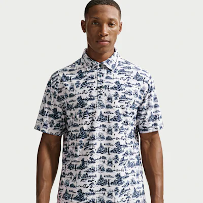 Nike Tailored Performance Men's Dri-FIT Golf Polo - Photon Dust/College Navy