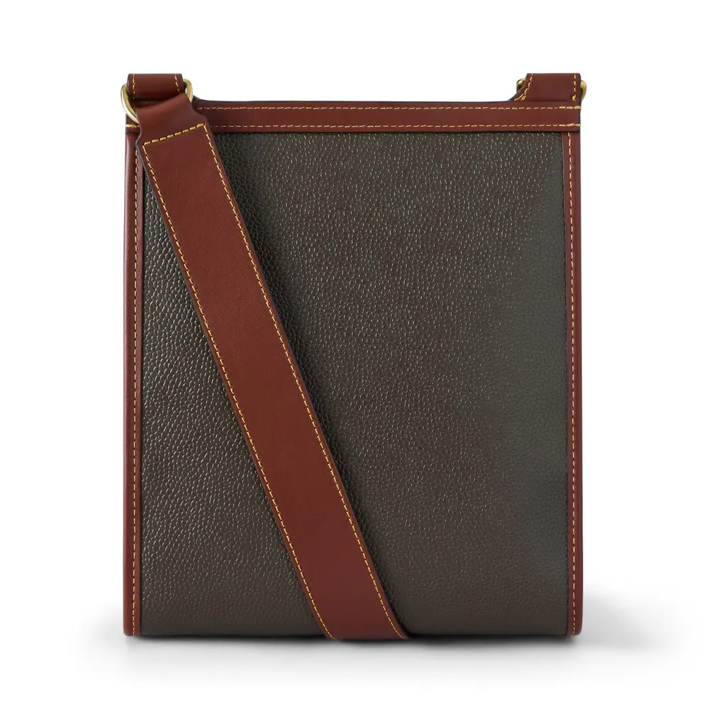 Mulberry Antony Scotchgrain and Leather Cross-Body Bag in Mole-Cognac, additional product view 2