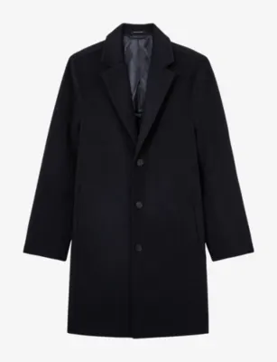 REISS Knight Single-Breasted Wool-Blend Coat - DARK BROWN detail 3