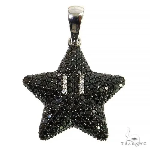 RINA - For Him FACTORY Mini Mario Star Black Diamond Pendant 68221 in Rose Gold – Pendant