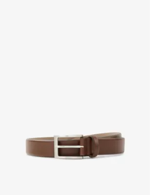 BOSS Logo-embossed leather belt - MEDIUM BROWN - 40 detail 2