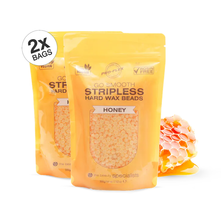 Rio Go Smooth Stripless Hard Wax Beads 500g x 2 pack (Honey)