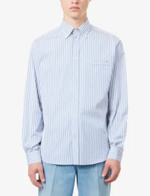 VALENTINO GARAVANI Logo Pinstripe Cotton Shirt detail 3