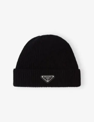 PRADA Wool and Cashmere Beanie - BLACK - XXXXL