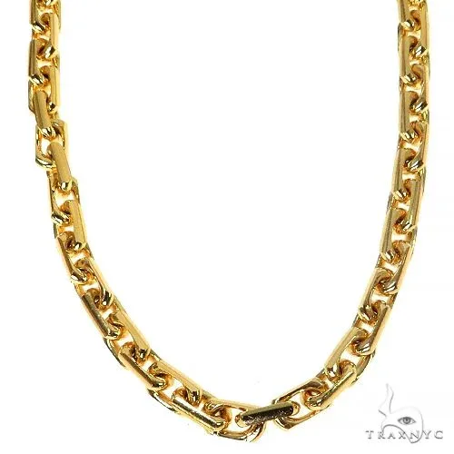 JALGAS - ROYAL CHAIN GROUP 14K Yellow Gold Thin Diamond Cut Solid Anchor Link Chain 3.7mm 68319 in 18 Inches – Chain