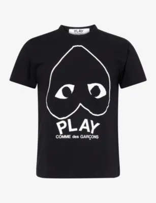COMME DES GARCONS PLAY Upside Down Heart Print Cotton-Jersey T-Shirt