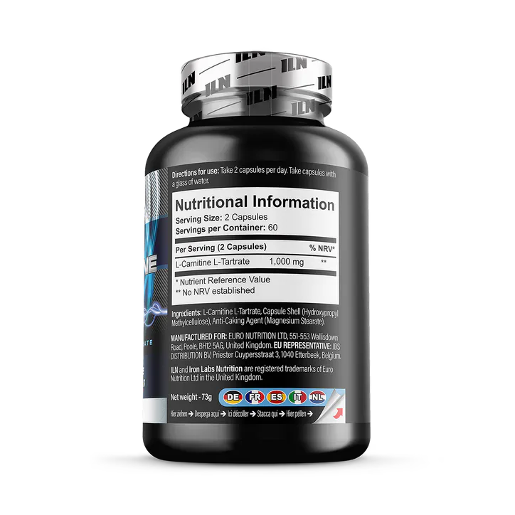 Iron Labs Nutrition L Carnitine Capsules - 1,000mg per Serving - 120 Vegetarian Capsules, additional product view 2